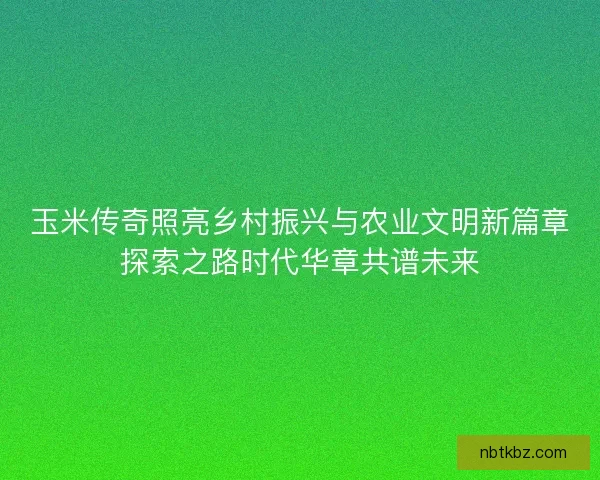 玉米传奇照亮乡村振兴与农业文明新篇章探索之路时代华章共谱未来